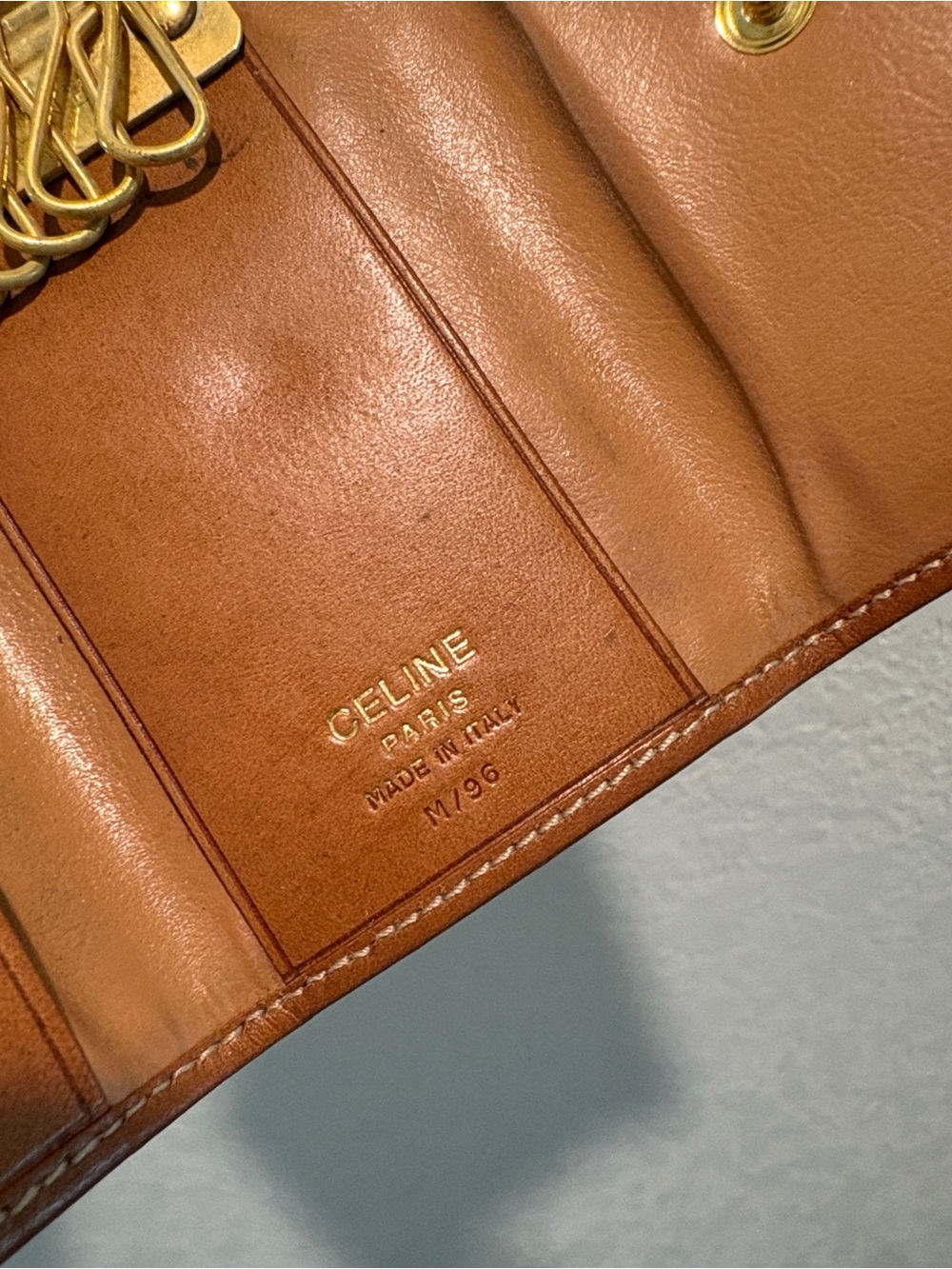 Celine Beige Canvas & Brown Leather Key Card Holder - Picture 8 of 13